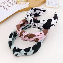 2021 Vintage Cow Print Cloth Bezel Hair Accessories Women Headband Knot Hairband Opaska Do Wlosow Diademas Bandeau Pour Cheveux 2024 - buy cheap