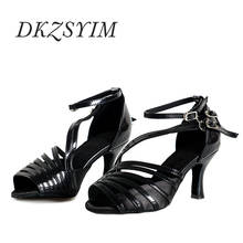 DKZSYIM Women Latin Dance Shoes High Heels Ballroom Pratice Tango/Sandals Dancing Shoes Soft Soles Dance Sandals PU Wholesale 2024 - buy cheap