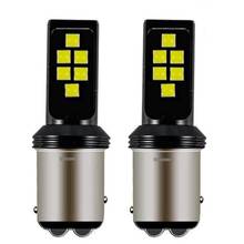 Luz de freio automotiva, 2 lâmpadas led brancas, vermelhas e amarelas, 1157 bay15d, p21/5w, 3535 2024 - compre barato