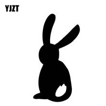 YJZT-pegatinas de vinilo con diseño de conejo para coche, calcomanía de 8,2 CM x 15,6 CM para decoración de parachoques, C4-2979 negro/plateado 2024 - compra barato