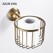 Antique Toilet Paper Basket Vintage Bronze Brass Metal Bathroom Bath Shower Gel Shampoo Storage WC Tissue Towel Holder Shelf 2024 - buy cheap