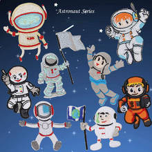 Cartoon Space Astronaut Iron On Patch Embroidered Clothes Patch For Clothing Clothes Stickers Garment Apparel Accessories 2024 - buy cheap