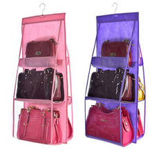 6 Pocket Hanging Bag Organizer Wardrobe Transparent Storage Bag for Handbag Closet Shoes Organizer Door Wall Sundries Pouch 2024 - buy cheap