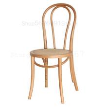 American Retro Dining Chair, Desk Chair, Northern Europe Solid Wood Coffee Chair, Round Back Rattan Chair, Tea Room Chair, 2024 - buy cheap