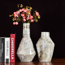Vaso de cerâmica cônico estilo nórdico, vaso de pedra brilhante para decoração de casa, sala de estar e bancada 2024 - compre barato