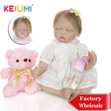 KEIUMI-Muñeca Reborn de silicona suave para niños, muñeco Realista de 55 CM, princesa durmiente, regalo de cumpleaños 2024 - compra barato