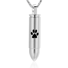 Paw Print Bullet Urn Necklace for Ashes Keepsake Memorial Cremation Jewelry for Pet Ashes 2024 - buy cheap