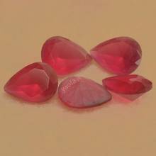 Gemas de cristal con forma de pera en forma de lágrima, piedra de vidrio sintético, color rojo granate profundo 5A, 2x3 ~ 13x18mm 2024 - compra barato