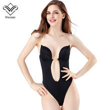 Wechery-Vestido con espalda descubierta para mujer, ropa moldeadora de cuerpo, Tanga de Inmersión Profunda, Tops, sujetador Invisible debajo del Vestido, Sexy con correa transparente 2024 - compra barato