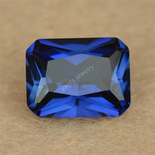 Sale 5A 34# Corundum Blue Stone Rectangle Octangle Shape Princess Cut Synthetic Corundum Gems stone For jewelry Size 3x5~13x18mm 2024 - buy cheap