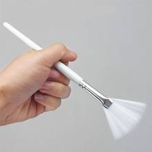 White Mask Brushes Wooden Long Handle Fan Shape Professional Skin Care Mask DIY Brushes 2024 - buy cheap