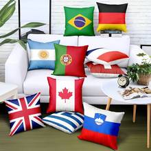 National Flags Cushion Cover Modern Fashion Nordic Polyester Pillow Cover Sofa Couch Decorative Throw Pillows Case Home Decor 2024 - buy cheap