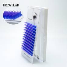 HBZGTLAD новый бренд C/D curl 0,07/0,1 мм 8-15 мм накладные ресницы фиолетовые + синие ресницы индивидуальные цветные ресницы накладные ресницы 2024 - купить недорого