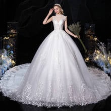 Vestido De novia De encaje Gryffon, elegante Vestido De boda con tren De princesa, De lujo, talla grande, 2021 2024 - compra barato