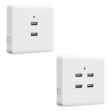 2/4 Ports USB Electrical Socket Wall Mounting Charger Station Power Adapter Plug Outlet 110V-250V for Home Office Use 2024 - buy cheap