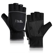 Flip Half Finger Two Finger Cut Breathable Warm Sports Gloves Silicone Nylon Anti-slip Anti-sweat Men Women Cycling Gloves 2024 - buy cheap
