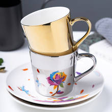 Light Luxury European New Design Gold And Silver Mug Ceramic Coffee Mug Tea Milk Cup And Spoon Mirror Cup Porcelain As Gift Bar 2024 - buy cheap