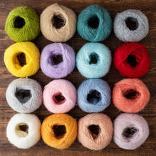 Ovillo de lana de ganchillo para tejer, hilo de Mohair de 25g, para muñeca, chal, línea Crochted, costura 2024 - compra barato