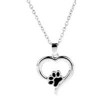 Hollow Lucky Footprint Love Heart Animal Pet Dog Paw Pendant Necklace Love Woman Mother Girl Gift Wedding blessing Jewelry 2024 - buy cheap