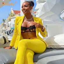 2021 Autumn Fashion Women Set Blazer Double Breasted Jacket & Trousers 2 Two-Piece Set Office Party Pants Suit New Female 2024 - buy cheap