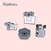 Adorable Cute Koala Bear Enamel Pins Coala Animal Jewelry Badge Brooch Lapel Pins Denim Shirt Bag Cartoon Jewelry Gift for kids 2024 - buy cheap