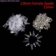100pcs Terminal with Insulating Sleeves For TerminalsFemale Spade Connector 2.8 mm Crimp 2024 - buy cheap