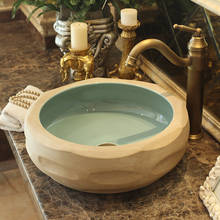 Lavabo de cerámica Retro, lavamanos tallado a mano, lavamanos de arte clásico, mx9251615 2024 - compra barato