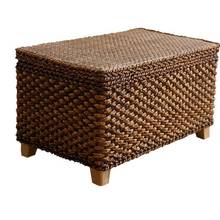 Rural Cane Straw Receive Stool Storage Stool In Shoes Stool Foot Square Stool Sofa Can Sit People Organize Bin 2024 - buy cheap