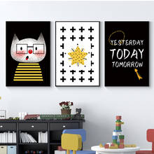 Kawaii Cartoon Animal Yesterday Today Tomorrow Posters and Prints Canvas Art Painting Wall Art Nursery Picture Baby Room Decor 2024 - buy cheap
