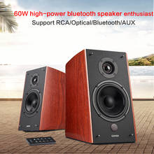 Alto-falante de alta potência 60w r2000db, com bluetooth, áudio hifi de madeira 2.0, interface aux/ótica/áudio 2024 - compre barato