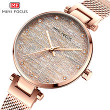 MINI FOCUS-relojes de cuarzo de lujo para mujer, pulsera con correa de malla de acero inoxidable, resistente al agua, de marca superior 2024 - compra barato