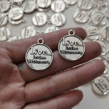20x24mm Antique Silver Alloy Live In The Moment Letter Charm Pendant Jewelry Findings Accessories 2024 - buy cheap