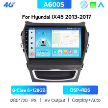 Radio Multimedia con GPS para coche, Radio con reproductor de vídeo, Android 10,0, sin DVD, 2 Din, ocho núcleos, refrigeración 4G, para Hyundai IX45 Santa Fe 2013 2024 - compra barato