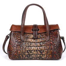 Высококачественная сумка под крокодиловую кожу из натуральной кожи, женские сумки через плечо, роскошная женская Винтажная сумочка 2024 - купить недорого