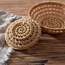 Rattan Bread Basket Round Hand-Woven Tea Tray Food Serving Platter For Dinner Parties Coffee Breakfast Container Household 2024 - buy cheap