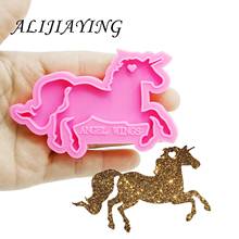 Chaveiro brilhante pegasus unicórnio cavalo decoração de chaveiro molde de silicone para diy resina epóxi dy0151 2024 - compre barato
