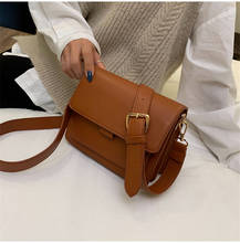 New Solid Color Small Square Bag Pu Leather Shoulder Bags for Women 2021 Fashion Brief Flap Crossbody Bags Bolsa Feminina 2024 - buy cheap