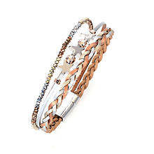 Miasol multicamadas strand prata metal estrela charme couro magnético meninas pulseiras para mulheres meninas pulseiras jóias presentes 2024 - compre barato