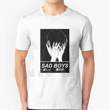 Sad Boys - Sad Japanese Anime Aesthetic T Shirt Men Cotton Cotton S - 6Xl Anime Nyan Manga Senpai Schoolgirl Grunge Loli Goth 2024 - buy cheap