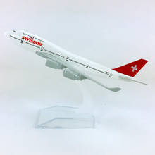 16CM 1:400 SWISS Airlines Boeing B747-400 Model SWISSAIR with Base Airbus Metal Alloy Aircraft Plane Collectible Display Model 2024 - buy cheap