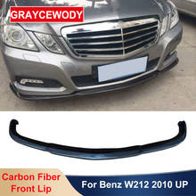 W212 Real Carbon Material Front Shovel Bumper Lip Chin Diffuser Fiber For Benz E-class W212 E200 E260 E300 Sport Car 2010-2013 2024 - buy cheap