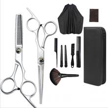 11 Pcs Professional Hair Cutting Scissors Set Thinning Shears Hair Razor Comb Clips Cape Hairdressing Kit Barber Home 2024 - buy cheap