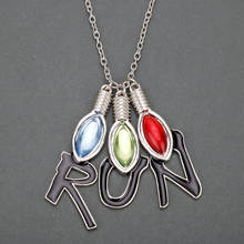 Stranger Things Charm Necklace Creative 3 Colors Bulb Shape With Letter Run Pendant Necklace Chain Women Colar 2024 - buy cheap