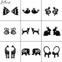 Jisensp Korean Fashion Black Earrings New Creative Lovely Fish Snake Bee Rabbit Kitty Stud Earrings for Women Girls Best Gift 2024 - buy cheap