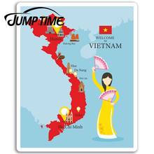 Jump Time for Vietnam Map Vinyl Stickers Hanoi Travel Sticker Laptop Luggage Decal Rear Windshield Waterproof Car Accessories 2024 - buy cheap