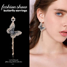 Brincos de borboleta dourada, fashion, personalidade, exagerados, bijuteria de metal feminina 2024 - compre barato