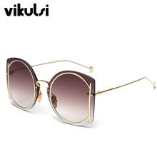 Gafas de sol redondas de lujo para mujer, lentes de sol femeninos de marca a la moda, de gran tamaño, con degradado marrón, con UV400 2024 - compra barato