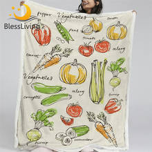 Blesslive плюшевое покрывало с фруктами, овощи, пушистое одеяло с буквенным принтом 3D, покрывало из шерпы, радужные цвета, покрывало для кровати, Koce 2024 - купить недорого