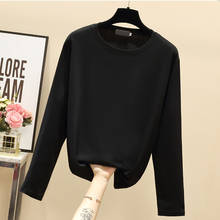 Casual Tee Shirt Femme Cotton TShirt Women T-Shirt Poleras De Mujer Camisas Femininas 2021 Slim Long Sleeve T Shirts Woman Tops 2024 - buy cheap