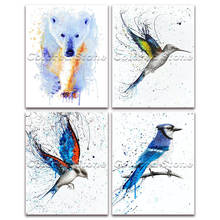 5D cuadro cuadrado completo de diamantes bordado animales de punto de cruz colorido Oso polar pájaro DIY taladro redondo dibujo mosaico 084 2024 - compra barato